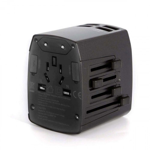 Anker Universal Travel Adapter with 4 USB Ports - Black
