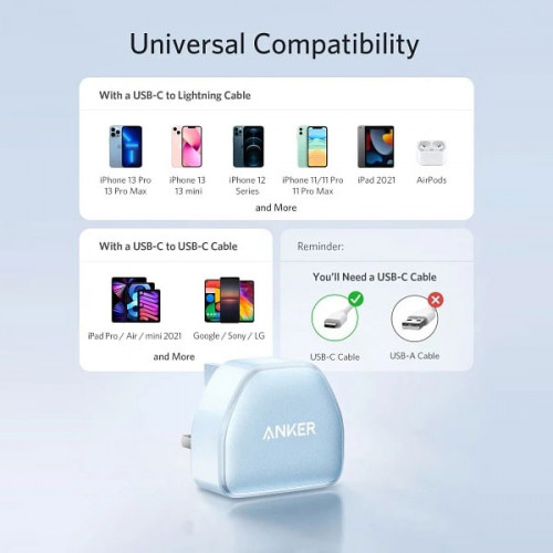  Anker 511 Fast Charger (Nano Pro) 20W -Blue