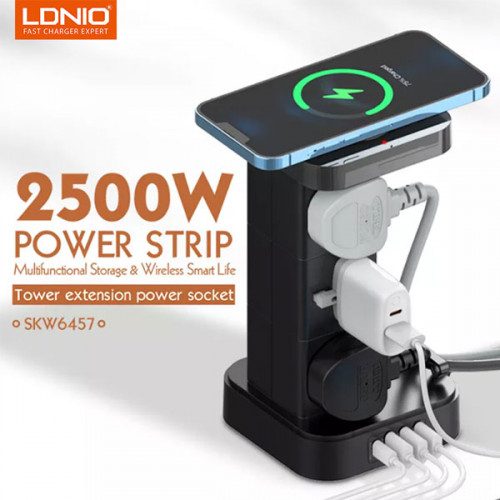 LDNIO SKW6457 UK Power Strip 6 Outlet US...