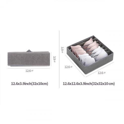 Foldable Fabric Cloth Organizer Storage Baskets Bins Containers - Gray