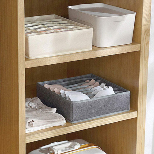 Foldable Fabric Cloth Organizer Storage Baskets Bins Containers - Gray