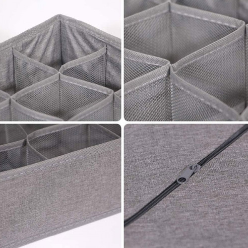 Foldable Fabric Cloth Organizer Storage Baskets Bins Containers - Gray