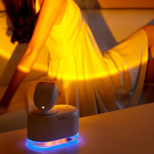 2 in 1 Mini Wireless Sunset Lamp with Air Humidifier