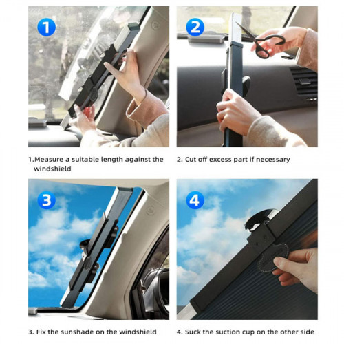 Retractable Windshield Sun Shade for Car
