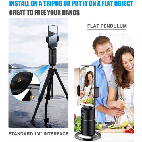 Auto Face Tracking Tripod, 360° Rotation Phone Mount