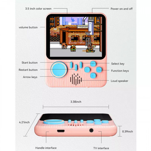 G7 3.5 Inch Screen Video Game Box 666 in 1 Classic Games - Blue