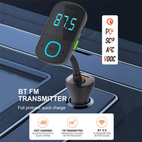 LDNIO C705Q BT5.0 Car Charger Triple USB Charger BT5.0 Fast Charging FM Transm