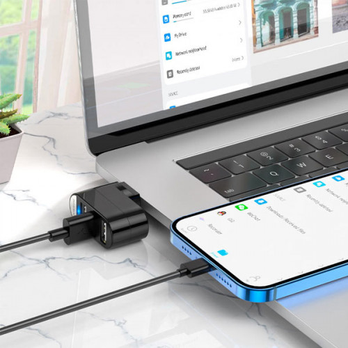 BOROFONE DH3 Three Port USB Splitter , USB Extension For Charger