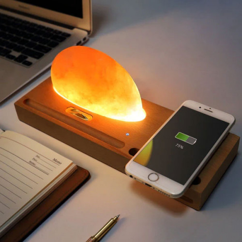 Salt Lamp Atmosphere LED Lamp with Qi Wi...
