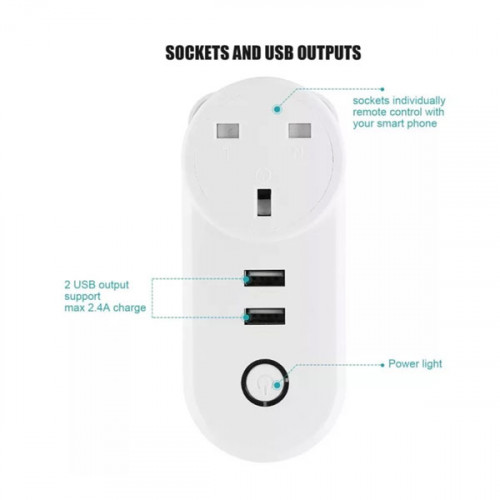 Smart WiFi  Plug Socket With 2 USB Ports and App Control