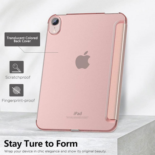 Smart Foldable Book Case For iPad Mini 6 - Pink