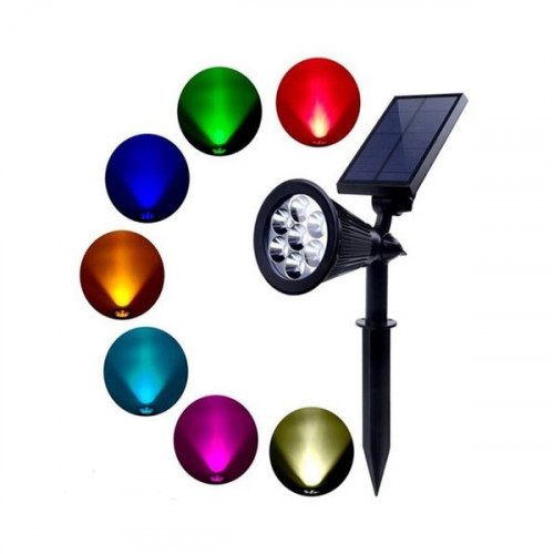 Solar LED Garden RGB Color Changing Spot Light