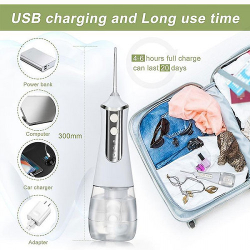 Portable water dental flosser oral irrigator usb rechargeable water jet floss