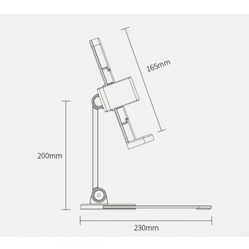 UPERGO AP-7VB Portable Adjustable Aluminum Book Holder/Stand - Silver