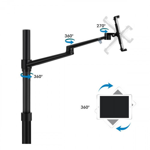 UPERGO ZB-3 4 in 1 Movable Selfie Ring Light And Desktop/Monitor Arm, Mic Stand, Phone Holder For upto 17" Laptop - Black