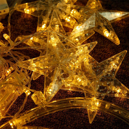 LED Star Curtain Moon Fairy String Lights - 3.5 M