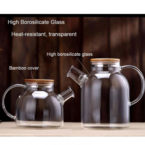 Heat Resistant Glass Tea set Flower Tea Kettle Large Clear Glass - 1.8L