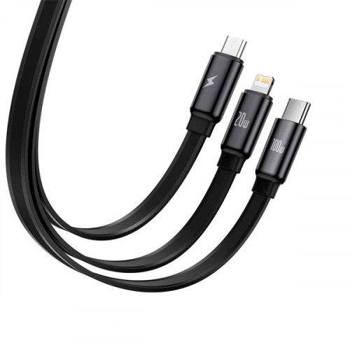 Baseus Traction Series Retractable 3-in-1 Fast Charging Cable Desktop Organizer Type-C to M+L+C 100W 1.7m