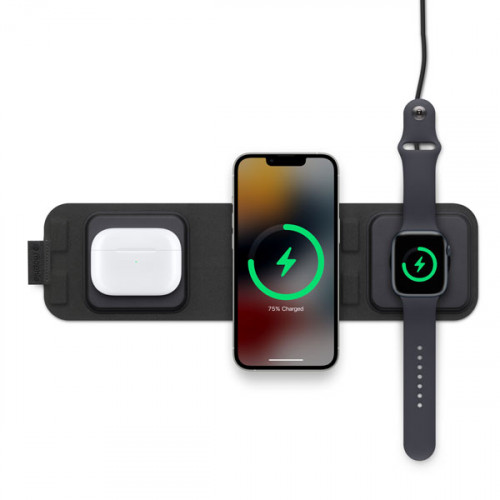 3 in 1 Foldable Wireless Charger Station , Transparent Travel 15W Magnetic Fast Charging Pad