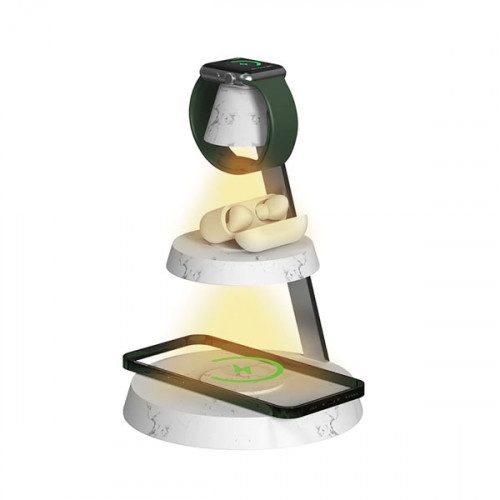 5 in 1 Wireless Charger Charging Dock Station with 3 Stage Light
