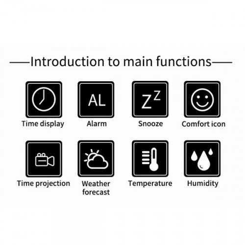 Digital Alarm Clock LED Projection Desktop Projector Time