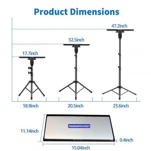 Projector and Laptop Stand Adjustable Height 17.7 to 47.2 Inch