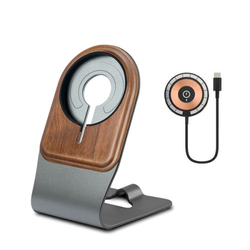 Natural Wood MagSafe Stand Wireless Char...