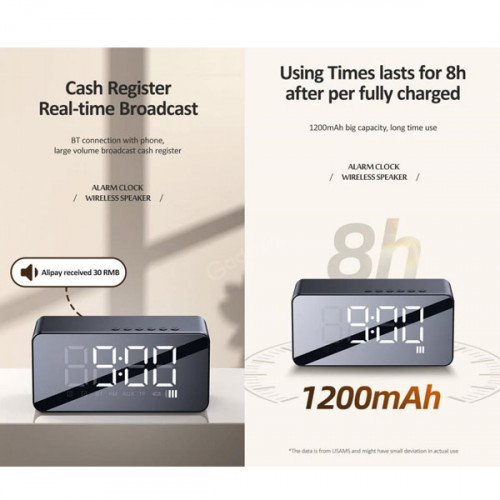 Usams Multi-functional Alarm Clock & Wireless Speaker