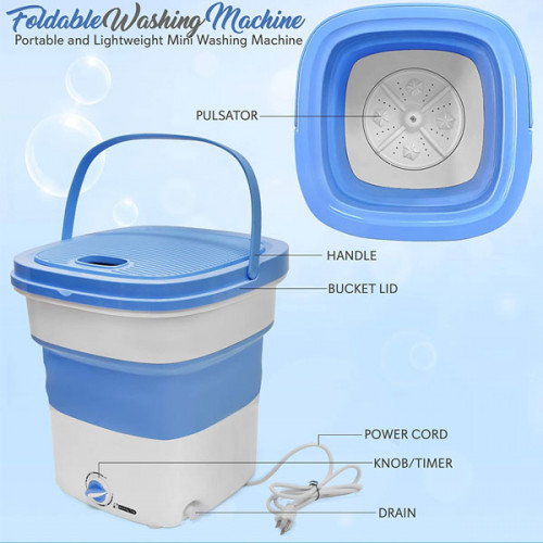     Portable Mini Washing Machine Lightweight Collapsible Bucket 