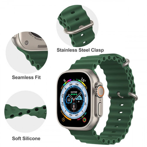 Ocean Band Apple Watch Band For  49mm 45mm 44mm 42mm Apple Watch - Green
