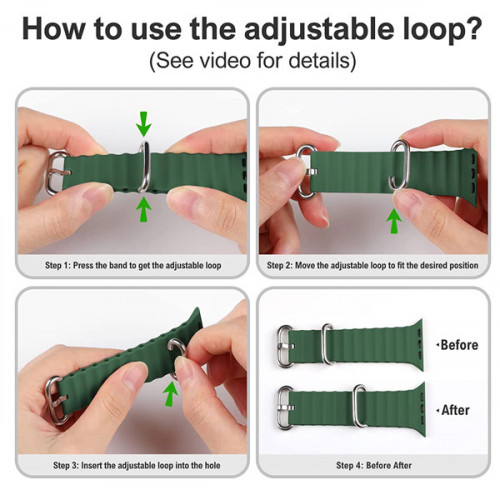 Ocean Band Apple Watch Band For  49mm 45mm 44mm 42mm Apple Watch - Green