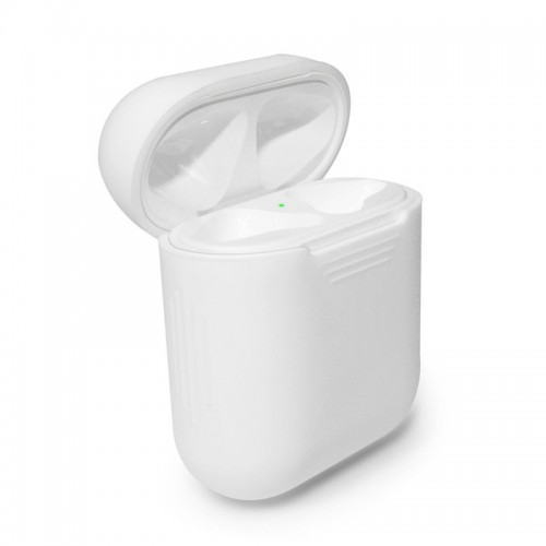 Apple AirPods Silicone Protective Case + Strap - White