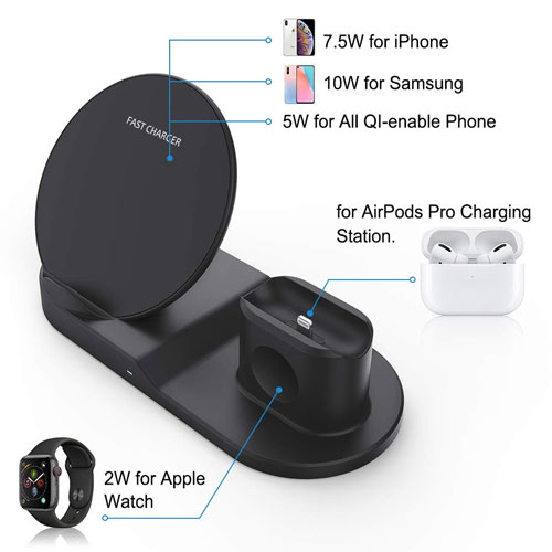 3 in 1 Wireless Charging Station For Apple Watch , iPhone and AIrpods Pro