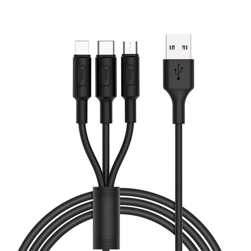 HOCO 3 in 1 Cable For Lightning , Type-C...