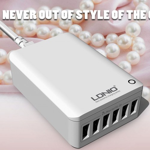 LDNIO Smart Charging Station with 6 USB 7A Fast Charging Desktop Charger