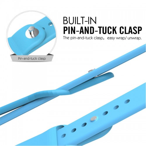 Silicon Soft Sports Watch Band For 42 MM / 44 MM Apple Watch - Sky Blue