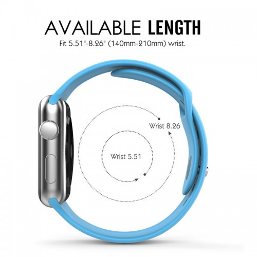 Silicon Soft Sports Watch Band For 42 MM / 44 MM Apple Watch - Sky Blue