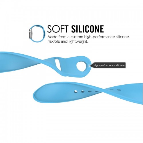 Silicon Soft Sports Watch Band For 42 MM / 44 MM Apple Watch - Sky Blue
