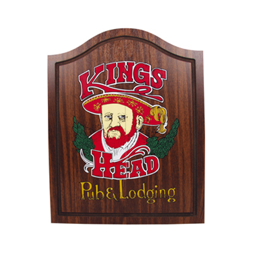 King's Head Wooden Dartboard Cabinet Set