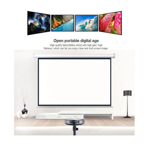 Portable Projector Screen with Automatic Button For ON/OFF For Wall 110 Inch ( 244x135cm )