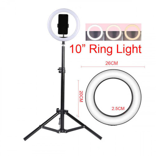 Photo Video Ring Make Up and Selfie Flash Light Kit with Tripod ( 10 inch )