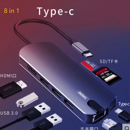 Remax 8 in 1 Type-C Docking Station Hub 