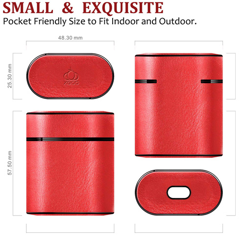 SPecial Design Slim Leather Apple Airpods Case with Strap - Red