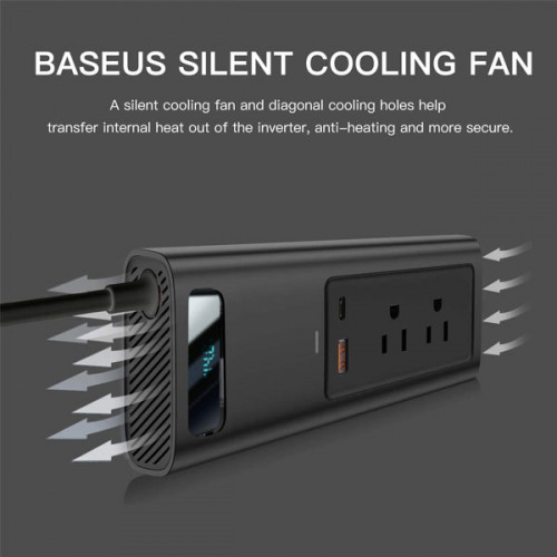 Baseus 150W Car Inverter DC 12V to AC 110V Dual Port Fast Charging Car Power Station