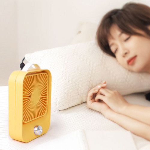 Stepless Rechargeable Speed Control Table Fan - Pink