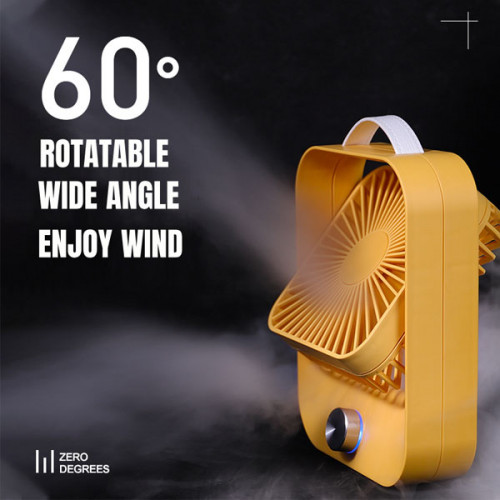 Stepless Rechargeable Speed Control Table Fan - Pink