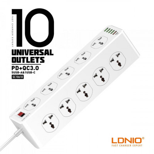  Ldnio SC10610 2500W 10 Sockets + 4 USB ...