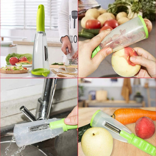 Vegetable Peeler with Container,Storage Peeler with Trash Can