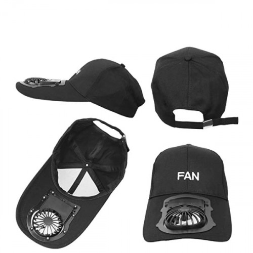 USB Charging 3-Speed Fan Cap - Pink