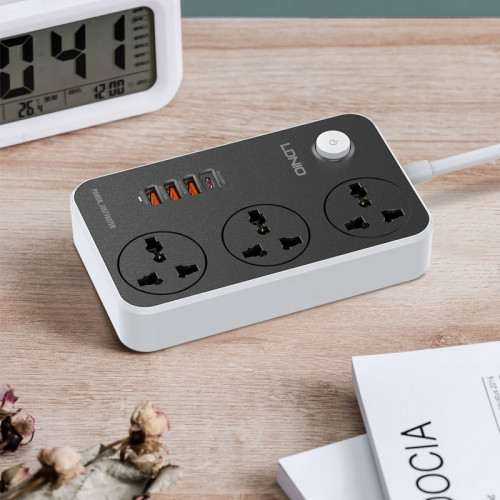 LDNIO 2500W 3 Universal AC Ports / 18W QC3.0 USB * 3/20W USB-C PD Fast Charging Extension ( 2M Power Cord )